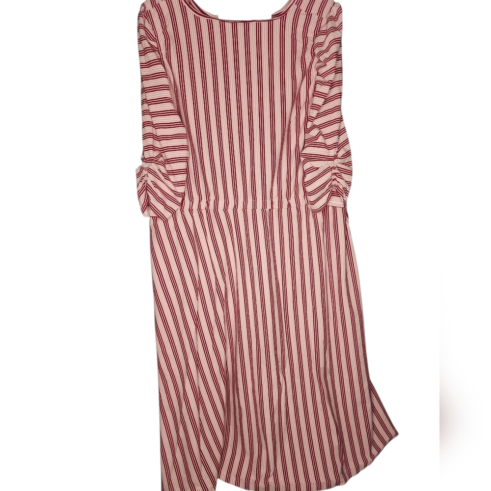 Matilda Jane Heart To Heart Pink & Red Striped Puff Sleeve Midi Dress XXL EUC - Picture 5 of 6